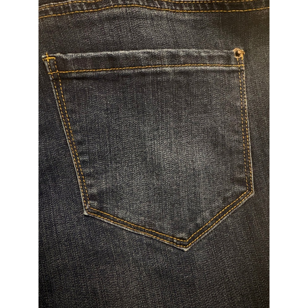 For The Republic Womens Size 14 Dark Wash Frayed Hem Skinny Jeans Side Slit - Picture 6 of 9
